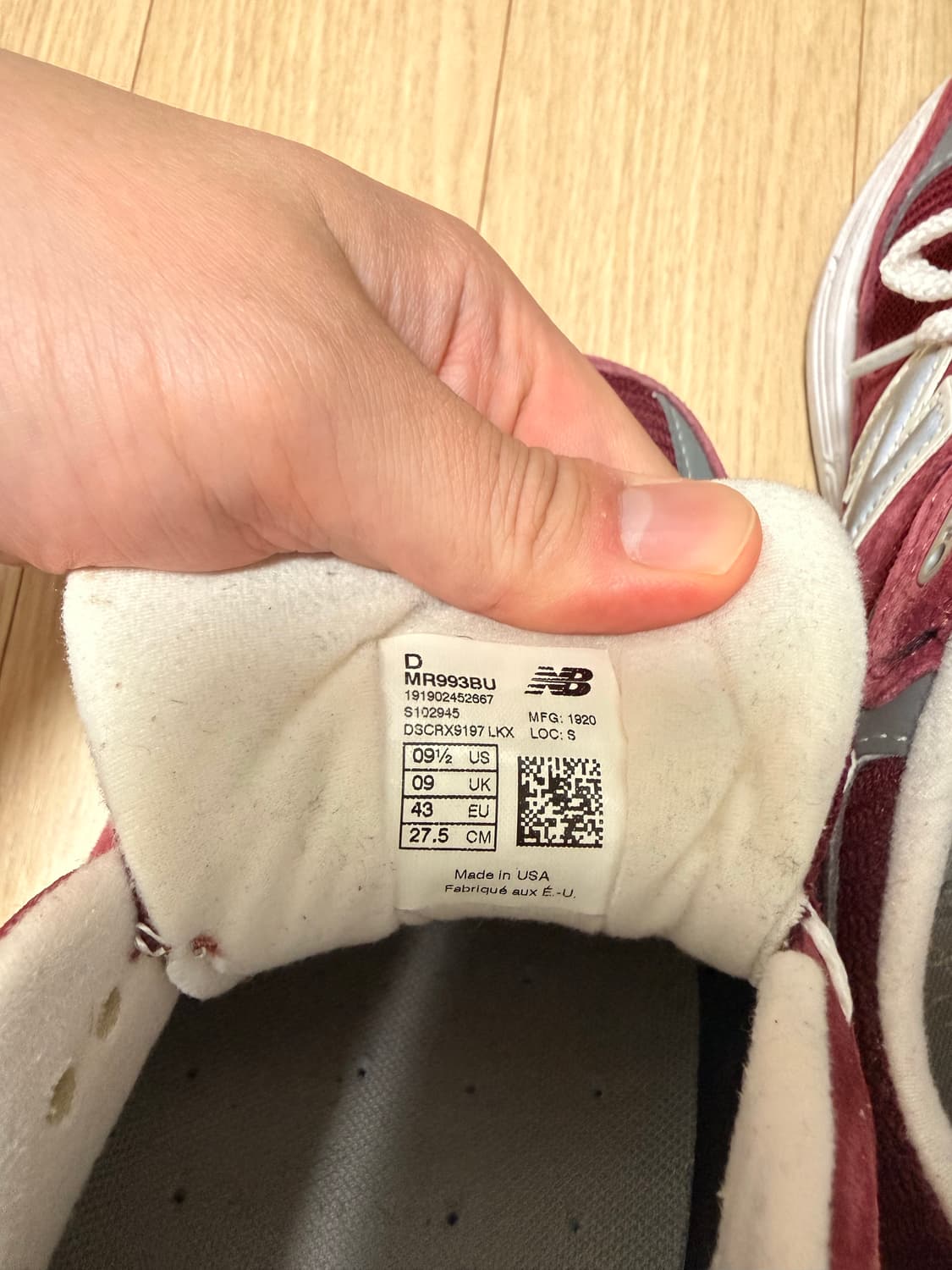 [275] 뉴발란스 993 버건디 상품이미지8