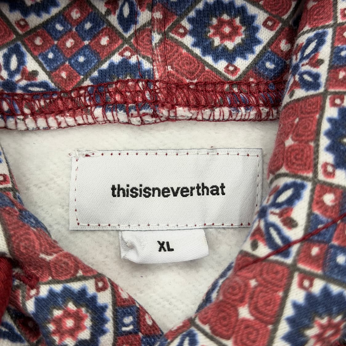 디스이즈네버댓 타일 패턴 기모 스웻 셋업 세트 버건디 XL 상품이미지8