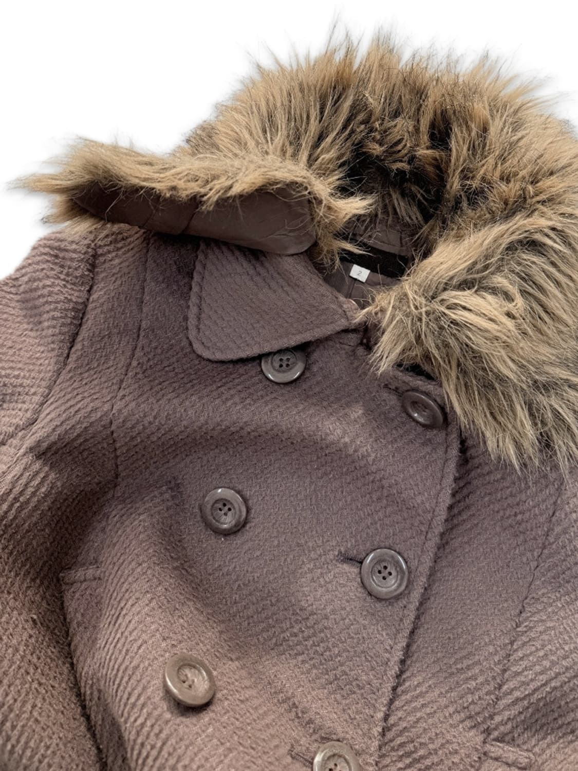 빈티지 브라운 7부 더블 코트 상품이미지4