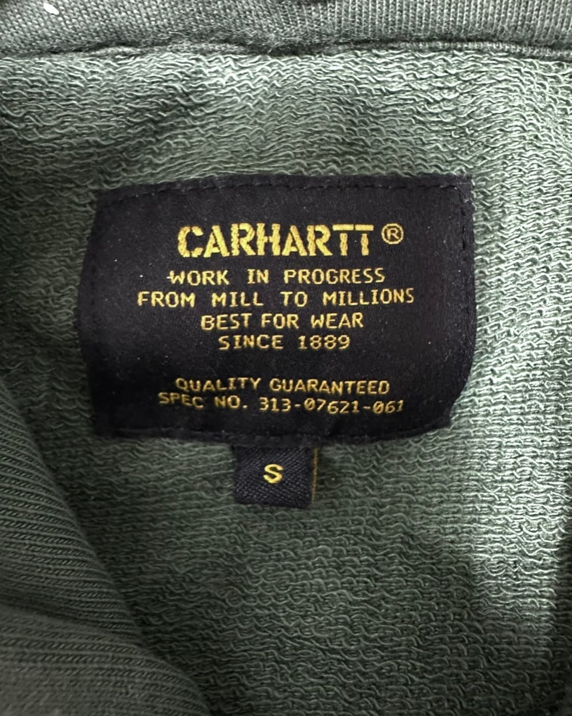 칼하트 WIP 다크그린 후드티 상품이미지4