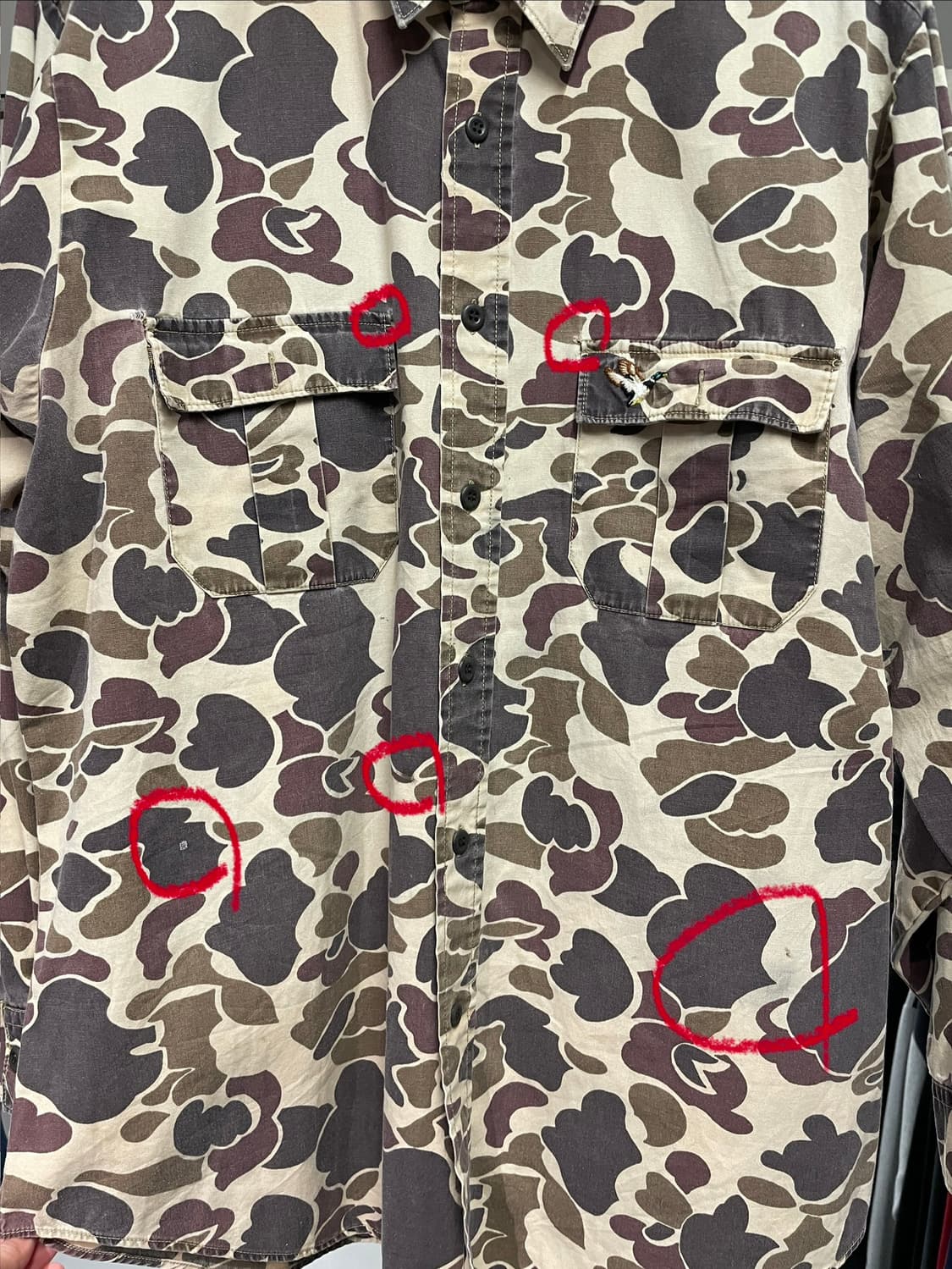 빈티지 덕 카모플라주 패턴 셔츠 상품이미지5