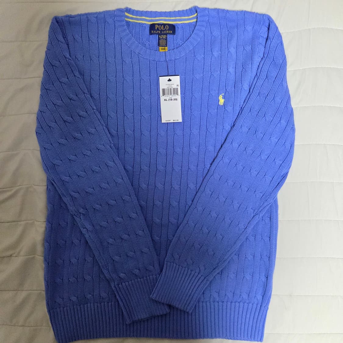 여성 폴로 랄플로렌 [보이즈] 케이블 니트 정품 스카이블루 55-66가능 상품이미지4