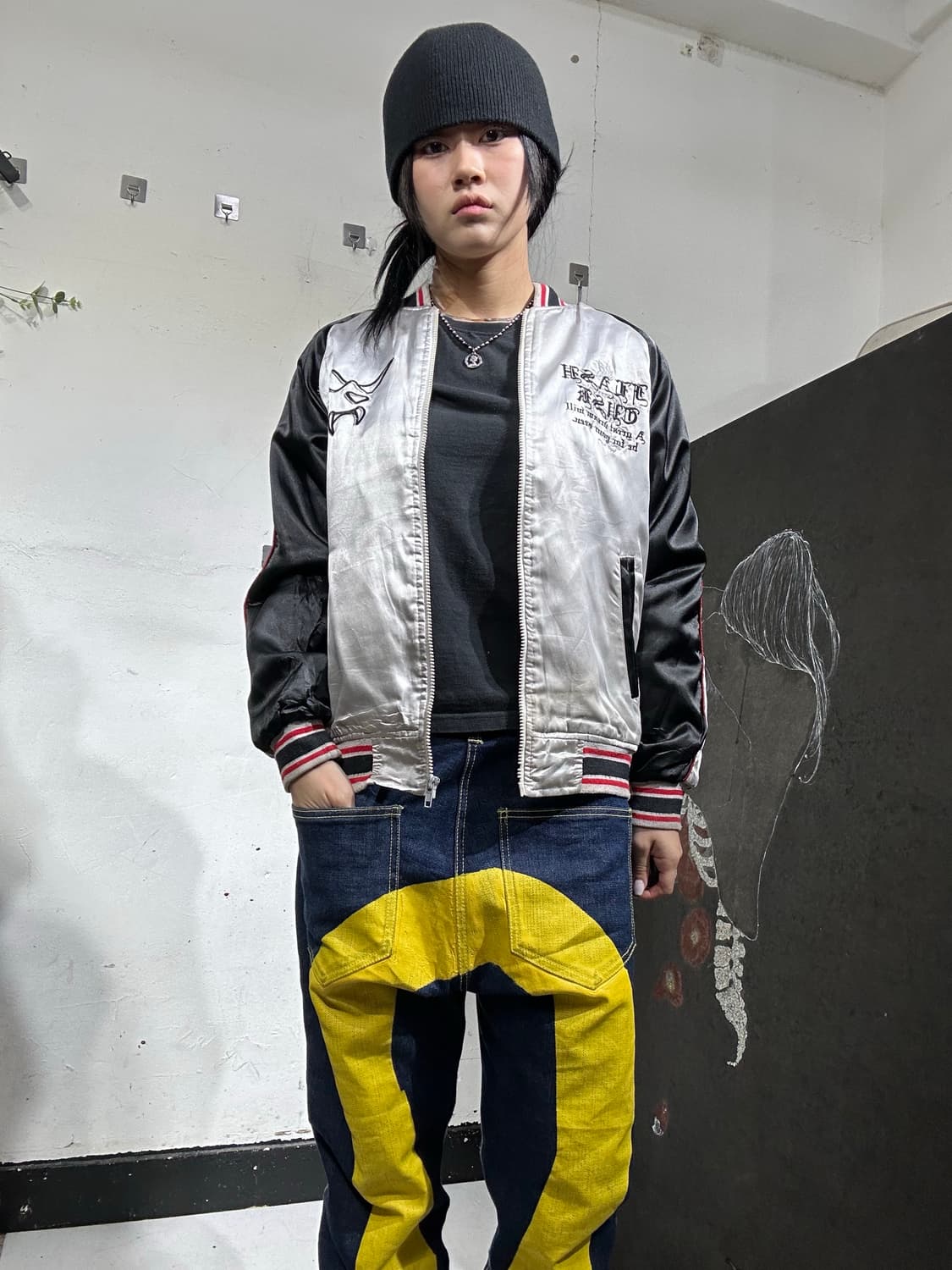 일본빈티지 Fgashtash 용 자수 스카잔 L  상품이미지3