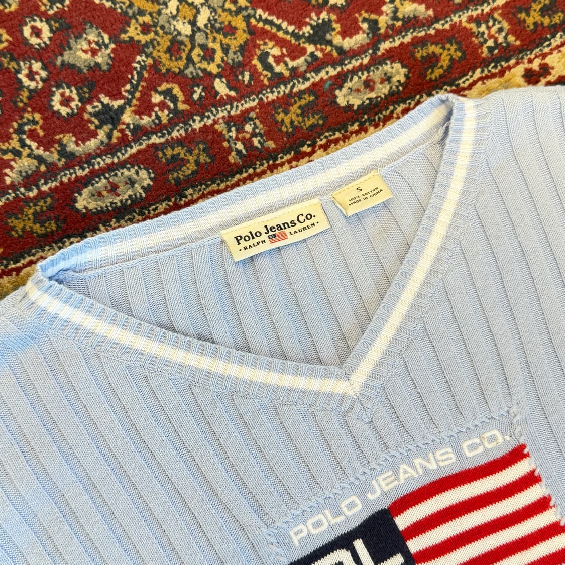 폴로 진스 성조기 브이넥 리브 니트 [ 44 ] 상품이미지3