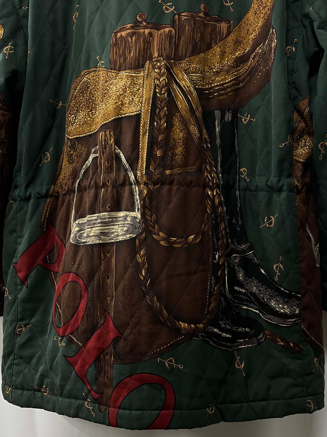 90's 폴로 랄프로렌 홀스빗 올오버 그래피티 퀼티드 헌팅 카코트 자켓 상품이미지9