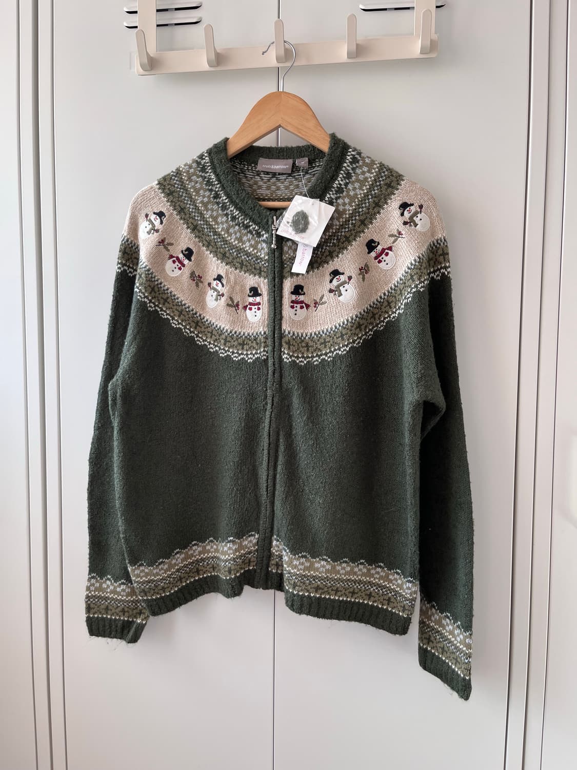 Croft & barrow 눈사람 자수 니트 가디건 그린 상품이미지4