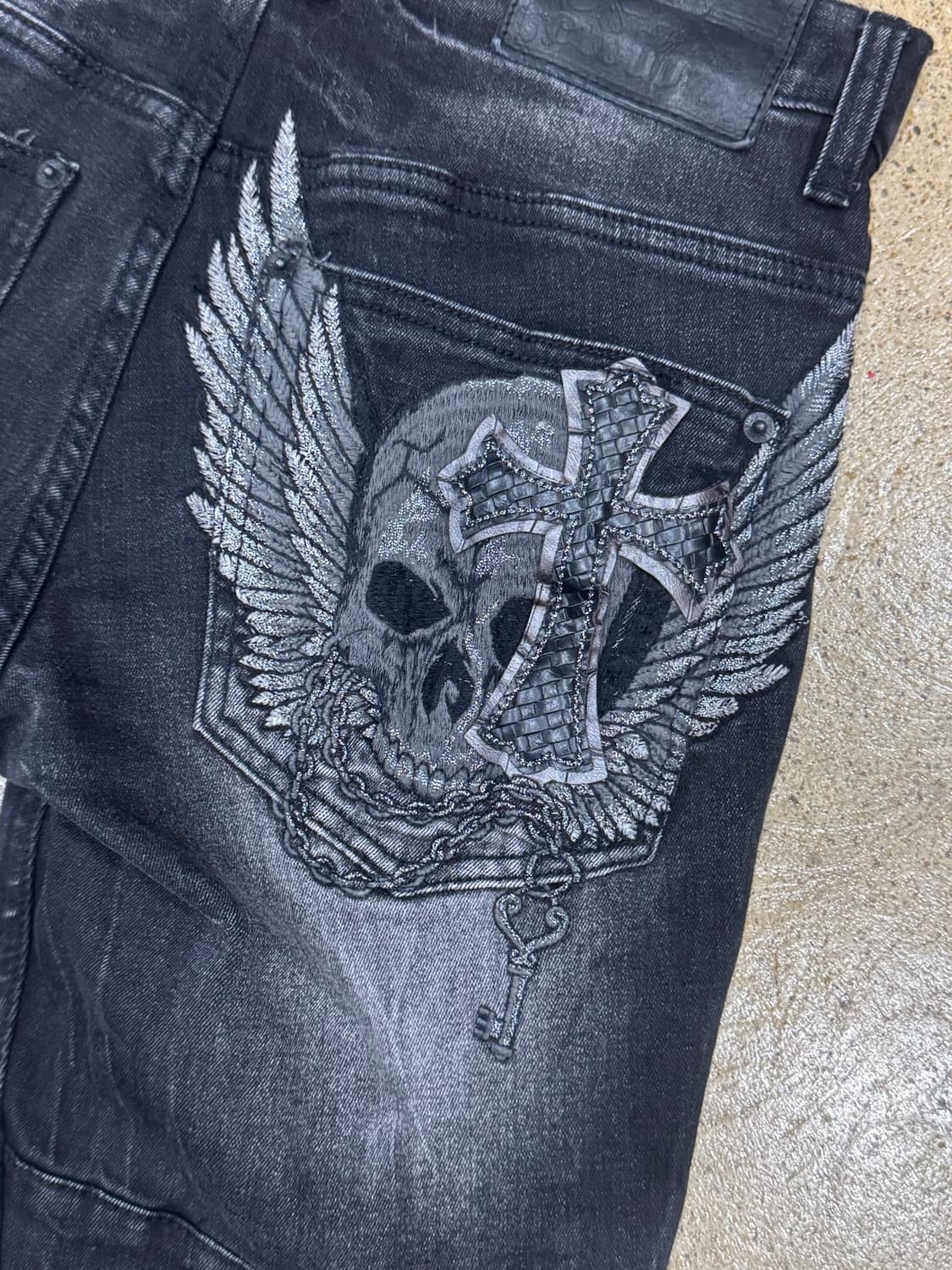00s Skull Wing Street Fit denim jeans 상품이미지4