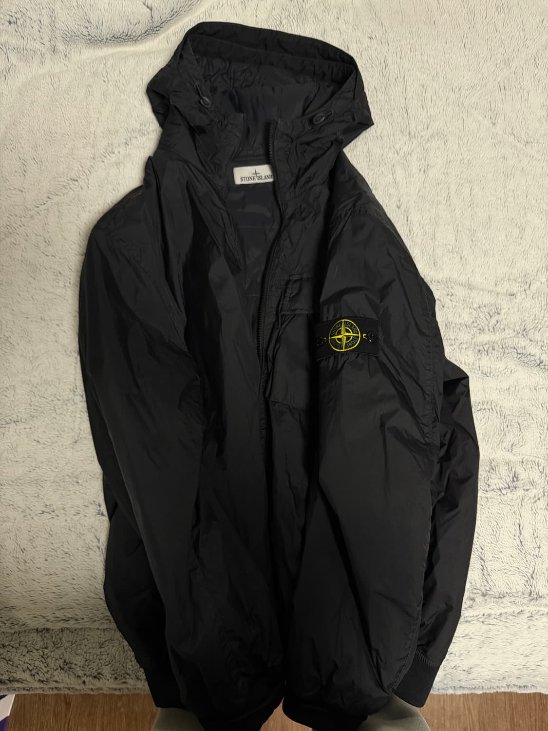 스톤아일랜드 40723 크링클 랩스 후드 다운 자켓 블랙 XL 상품이미지3