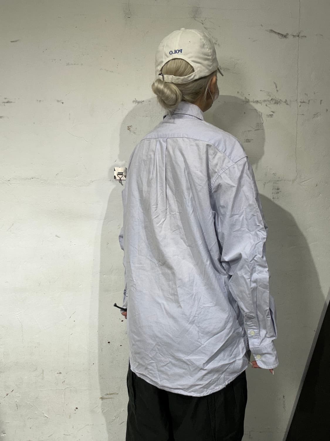 폴로 랄프 로렌 스카이 블루 퍼플 오버핏 셔츠 XL 상품이미지3