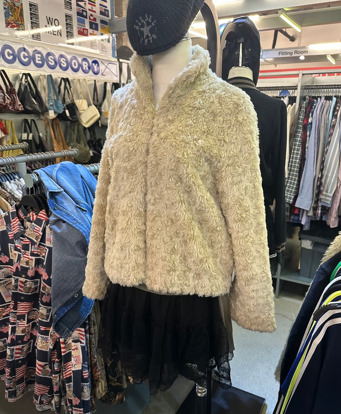 VINTAGE 빈티지 아이보리 에코퍼자켓 상품이미지1