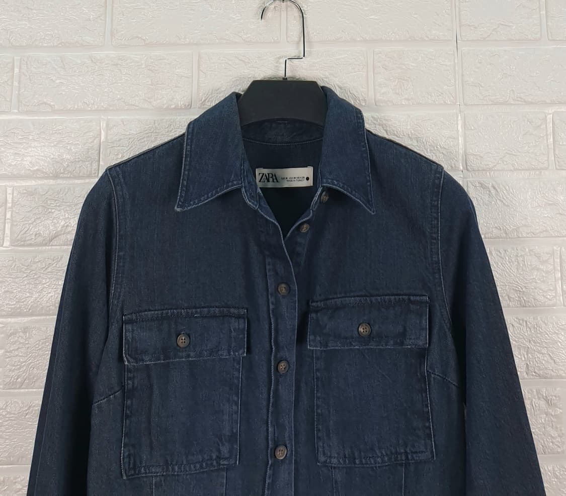 [66]자라 데님 셔츠 원피스 상품이미지5