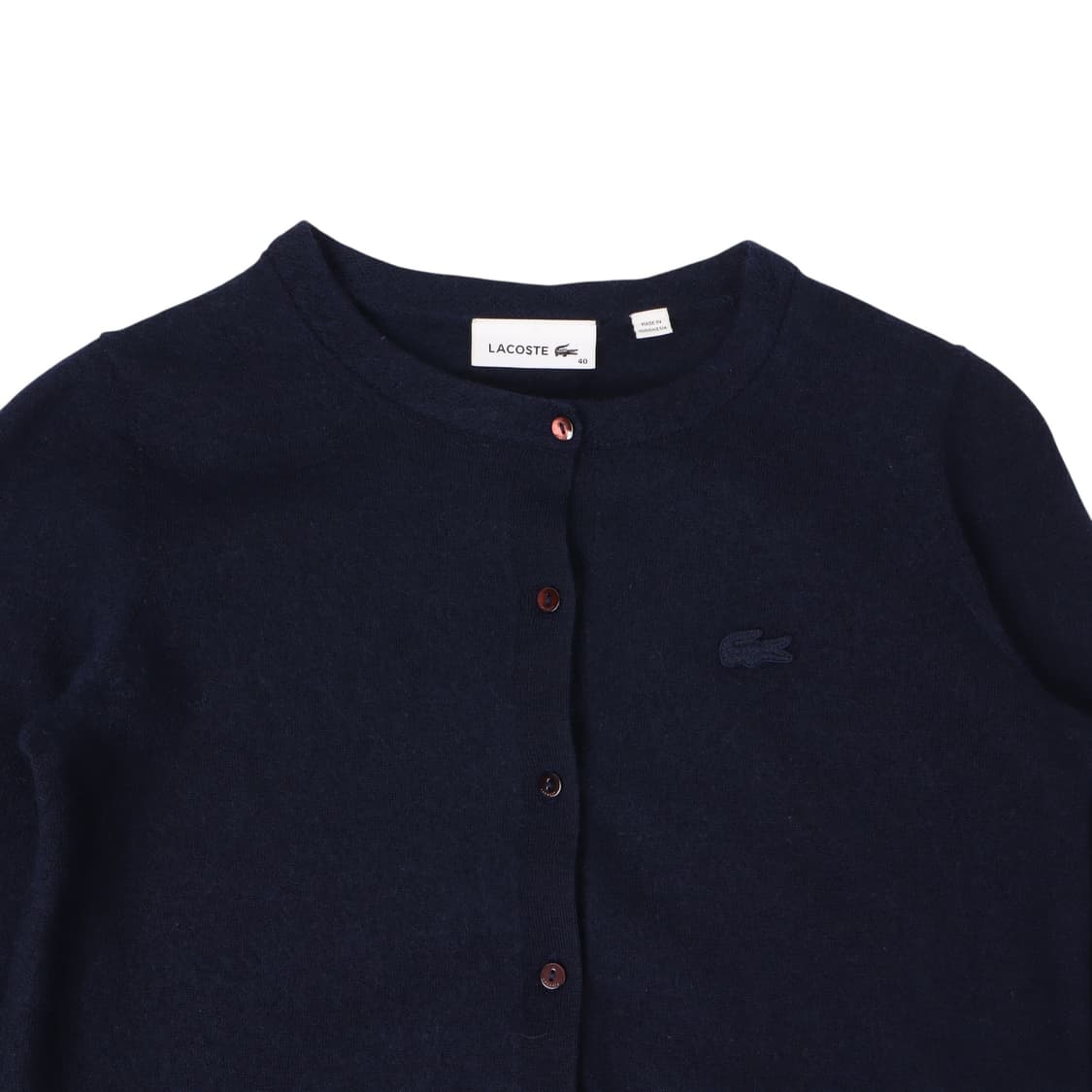 라코스테 네이비 울 라운드 버튼 가디건 상품이미지2