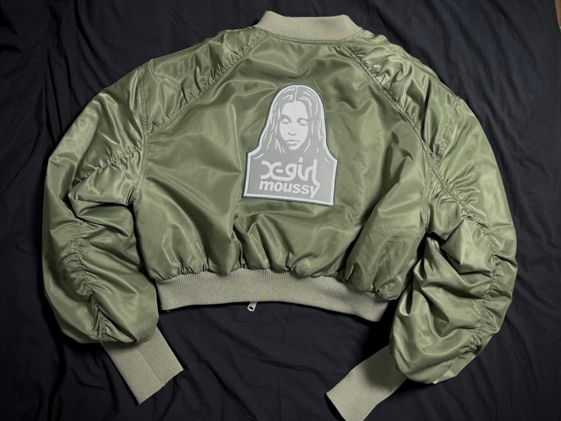 X-girl X MOUSSY 엑스걸 리버시블 항공점퍼 ma-1 올리브카키 상품이미지6