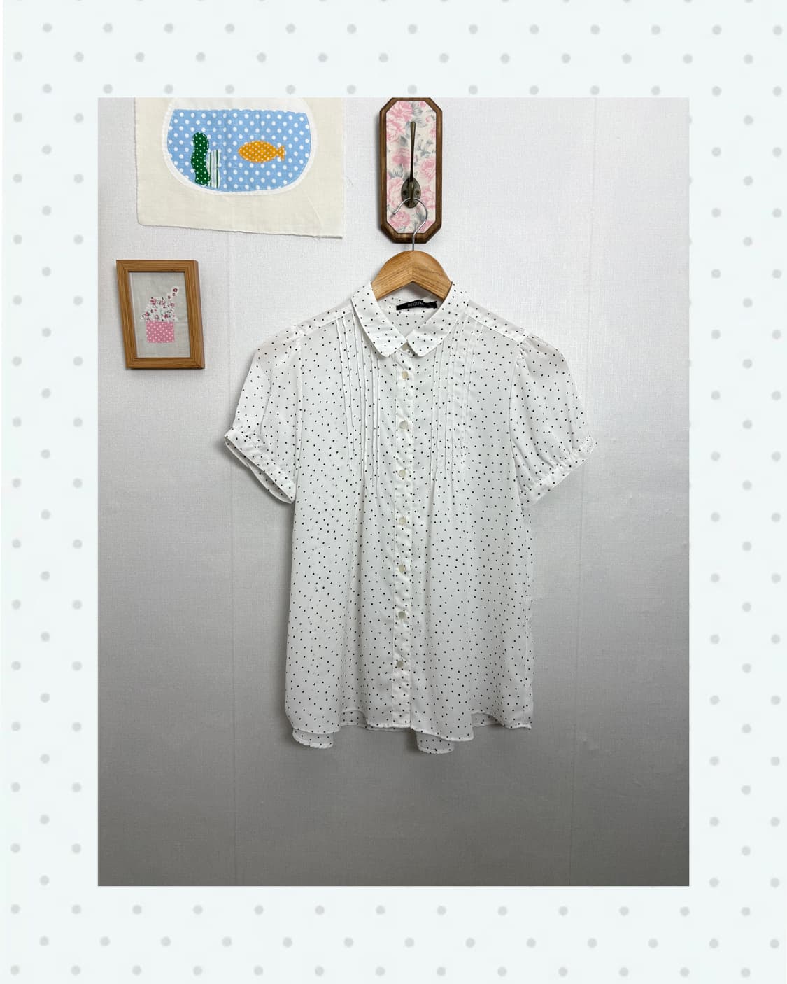 화이트 별 도트 블라우스 상품이미지1