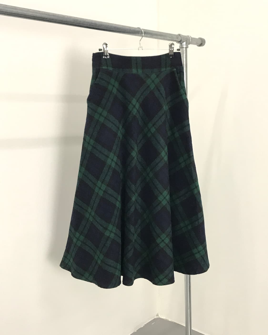 Jpn Green Checked Midi Skirts 상품이미지5