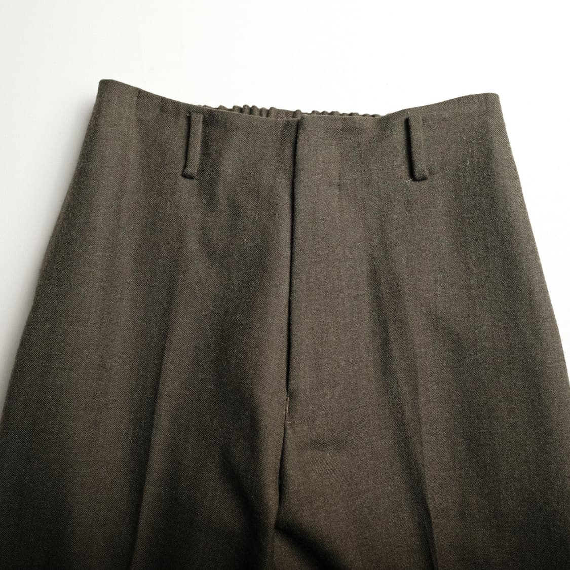 마카 울 서지 스티치리스 트라우저 팬츠 2(30)사이즈 올리브 상품이미지5
