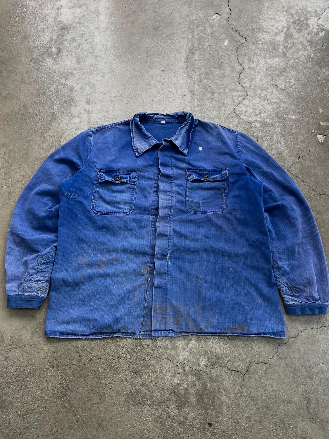 HARD SUN FADED HBT 헤링본트윌 보로 프렌치워크자켓 상품이미지1