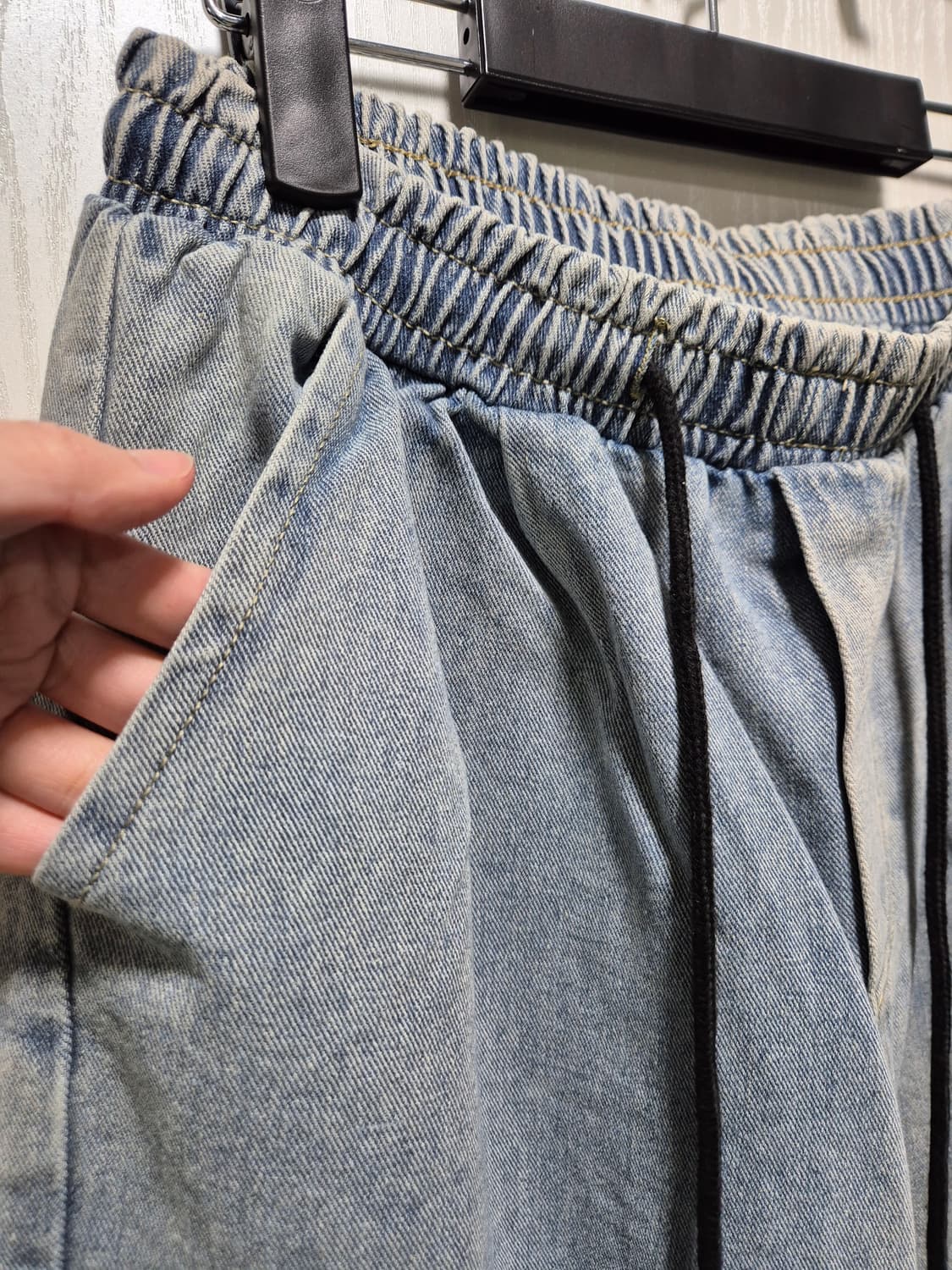 (세일)(새상품)워싱 데님 카고 조거 팬츠 상품이미지4