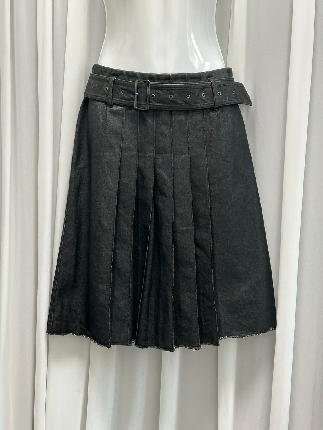 버버리 블루라벨 데님 핀턱 플리츠 스커트 상품이미지1