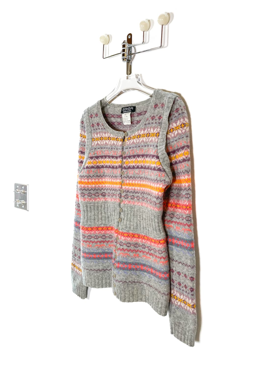 소니아 리키엘 노르딕 패턴 멀티버튼 울 가디건 상품이미지5