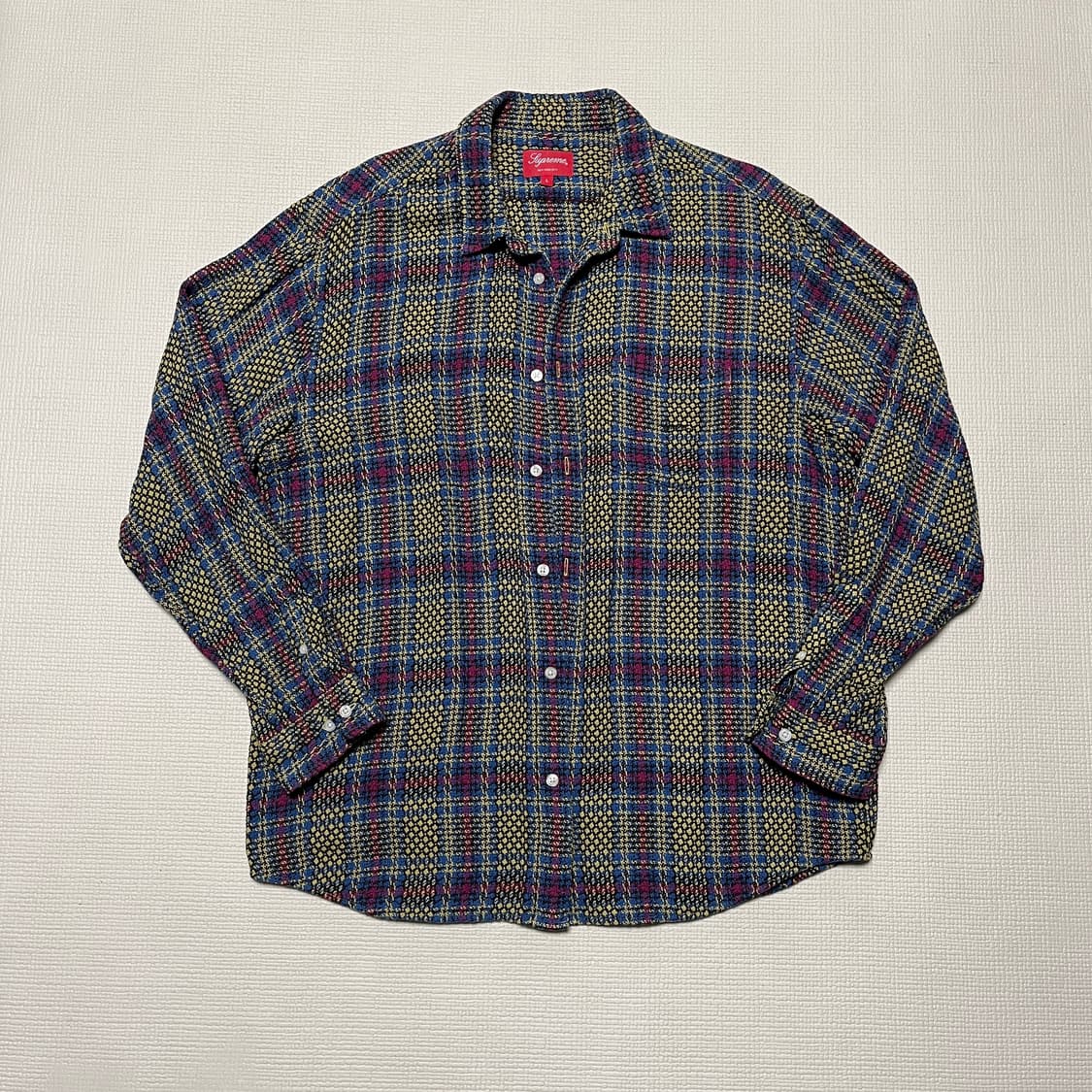 슈프림 바스켓 위브 플래드 셔츠 옐로우  상품이미지1