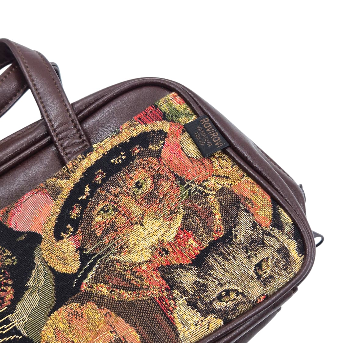 90s 도쿄 야마토야 고블랭 엔틱 고양이 핸드백 상품이미지2