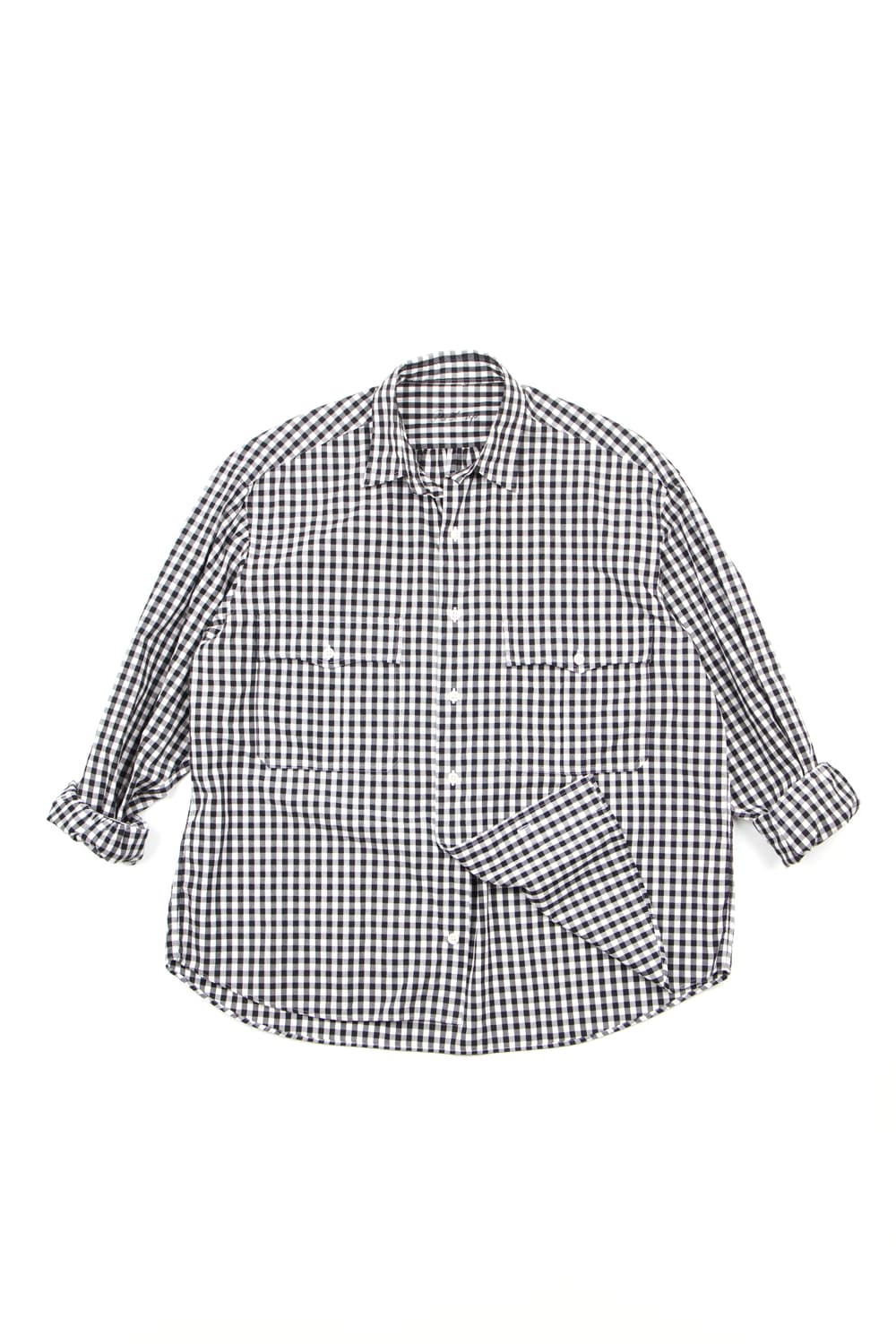 Porter classic 롤업 깅엄체크셔츠 블랙 상품이미지2
