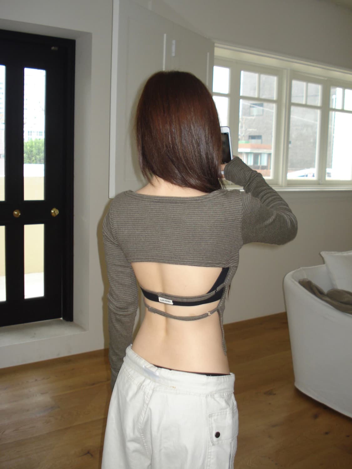 아워캐비넷 메이드 julia stripe open 티셔츠 상품이미지4