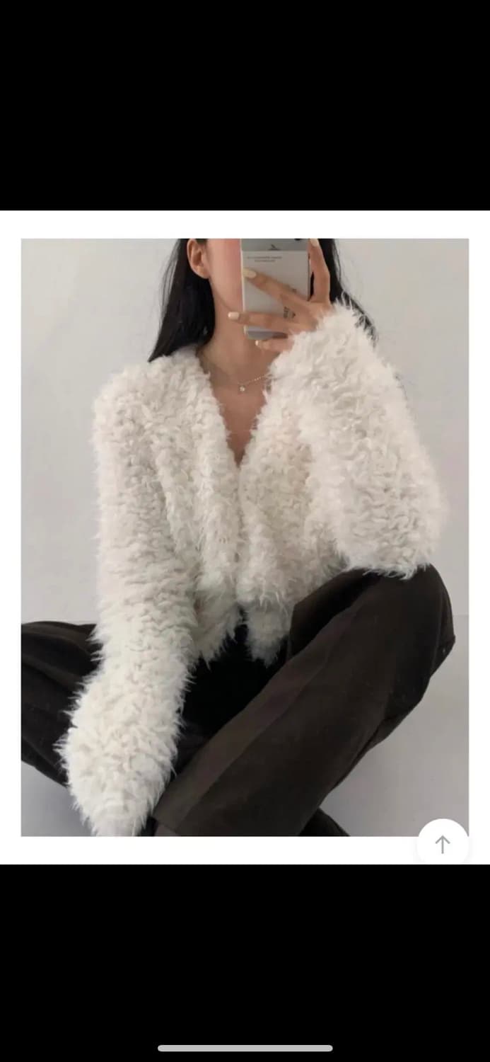 브이넥 투웨이 퍼 가디건 상품이미지6
