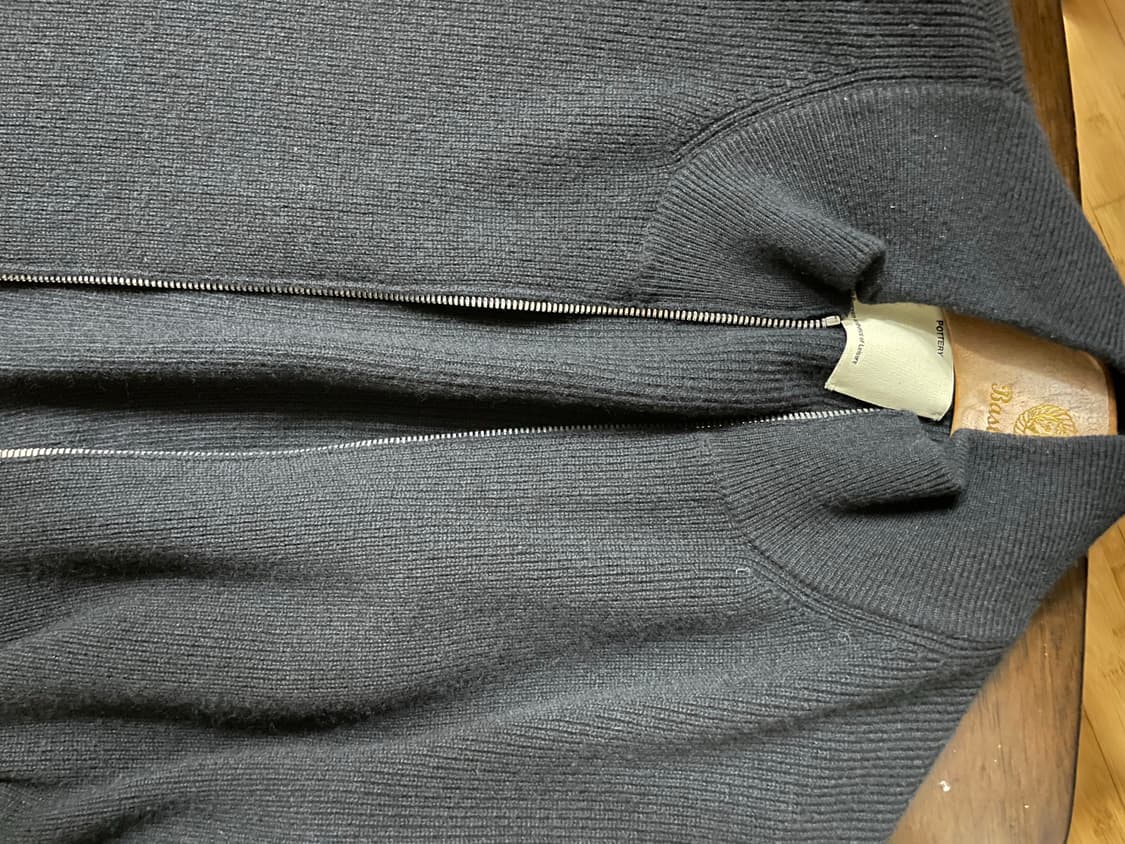 포터리 울 집업 니트 블랙 상품이미지7