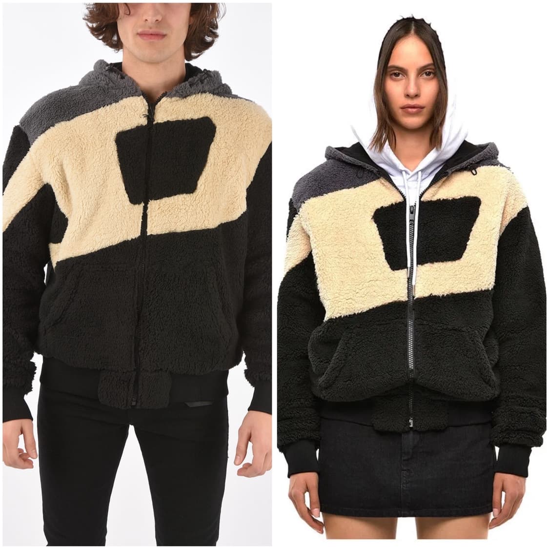 (매장판) 디젤 D로고 후리스 후드 자켓 상품이미지2