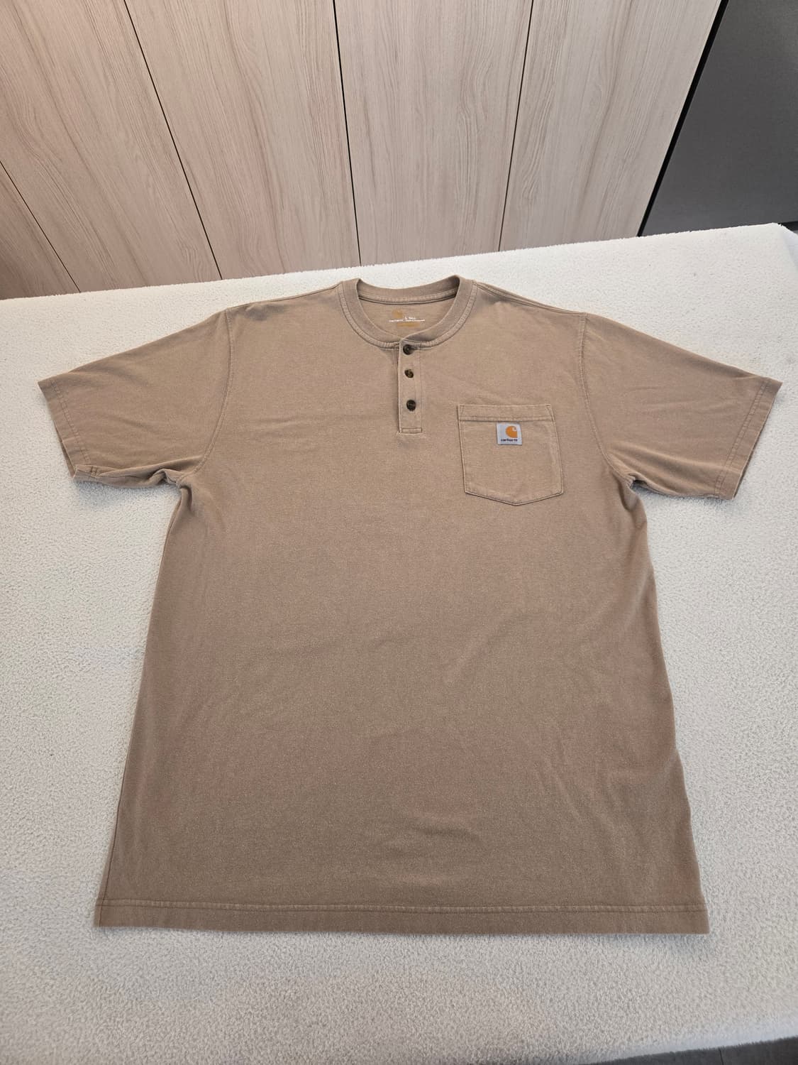 맛있게 익은 칼하트 반팔 헨리넥 티셔츠 베이지 L 상품이미지2
