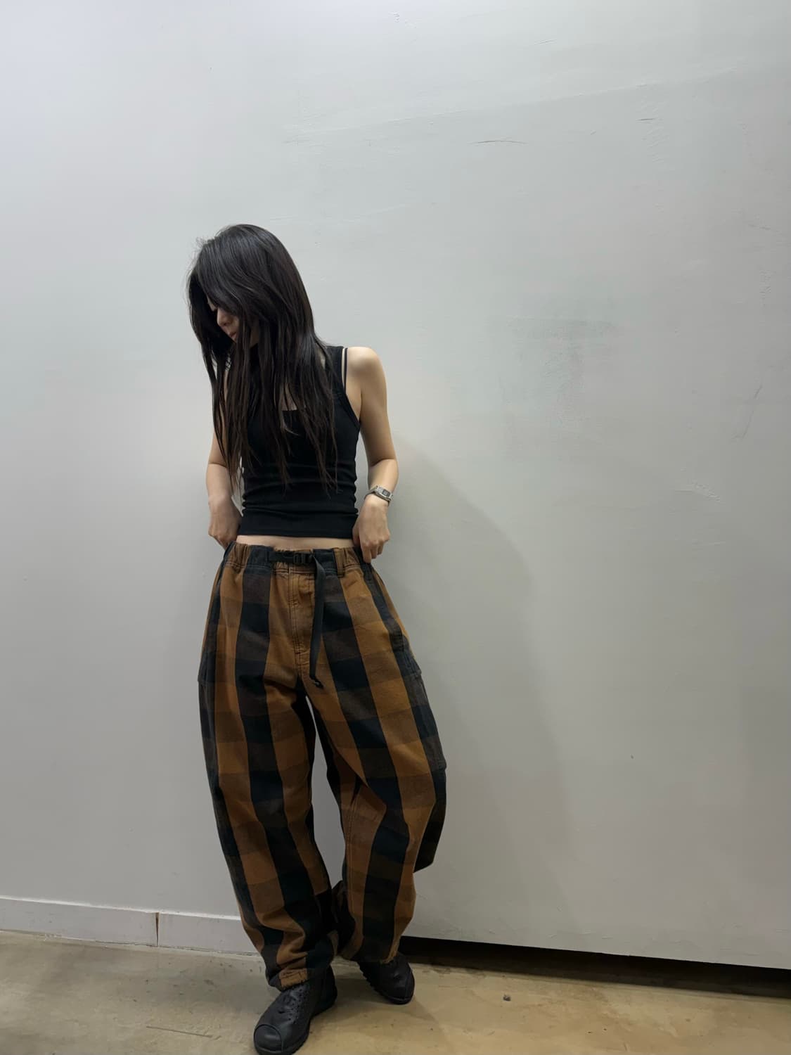 슈프림 밴딩 벨트 디테일 와이드 팬츠 상품이미지1