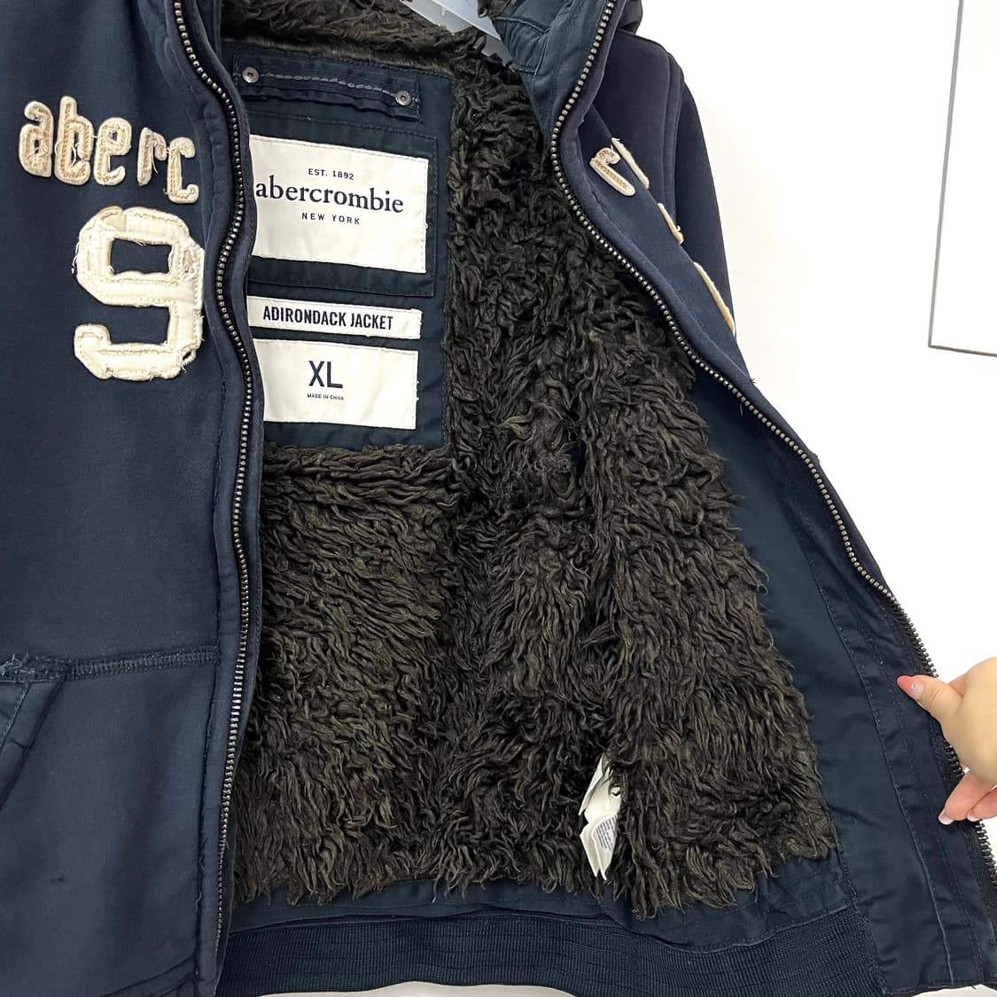 아베크롬비 브라운 양털안감 네이비 후드집업 상품이미지6