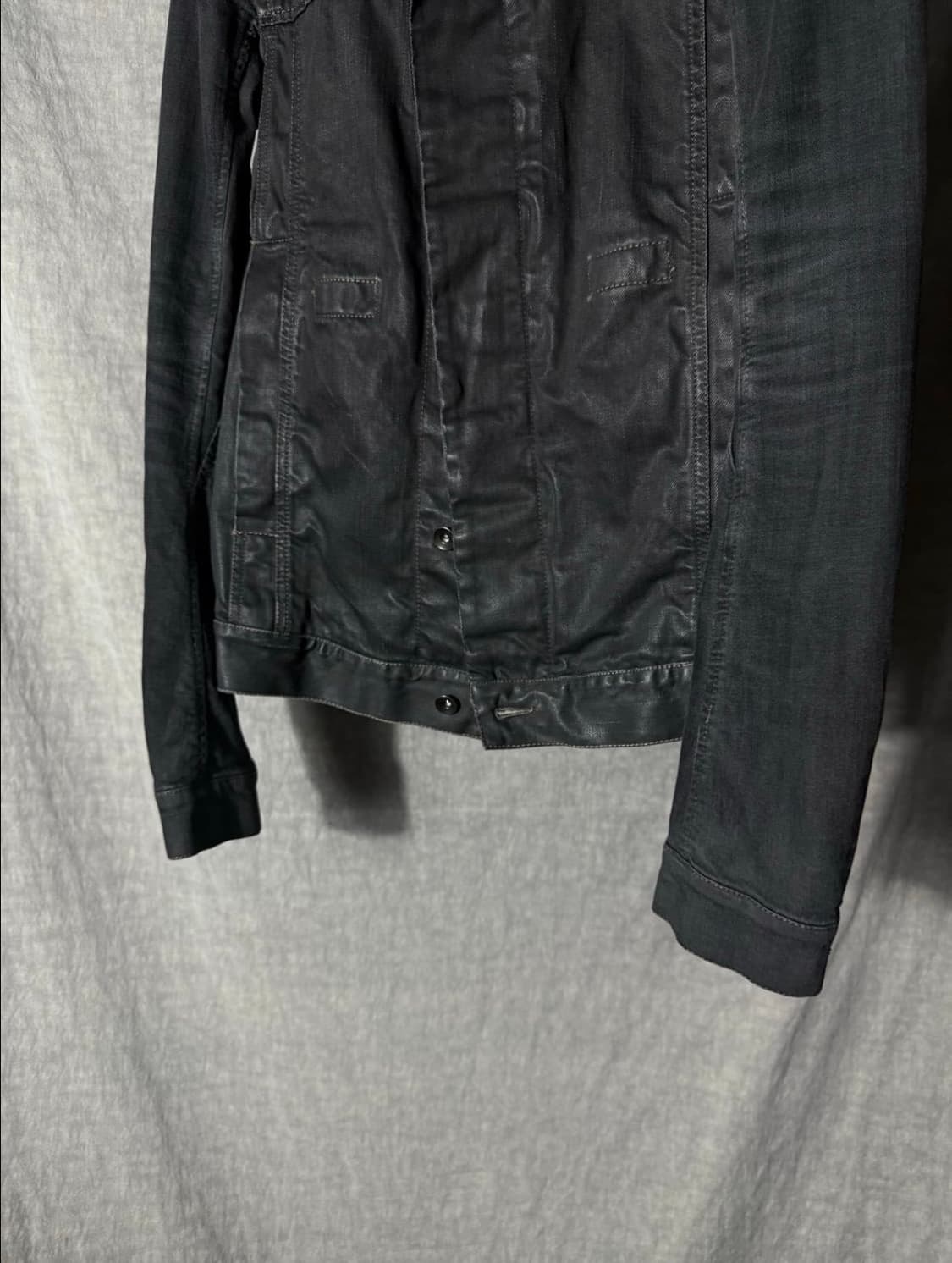 Rick Owens Waxed Denim High Neck Jacket 상품이미지7