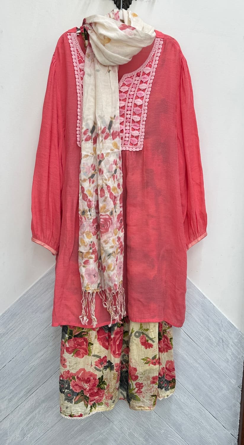 🌷하구미의 핑크 코디세트🌷머플러 플라워 모리걸 원피스 에스닉  상품이미지3