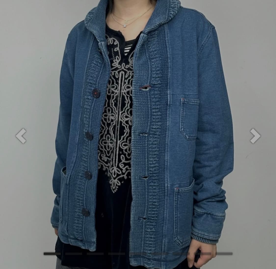 **M2squared(엠투스퀘어드)**의 인디고 다잉 니트 쇼콜라 칼라 상품이미지7