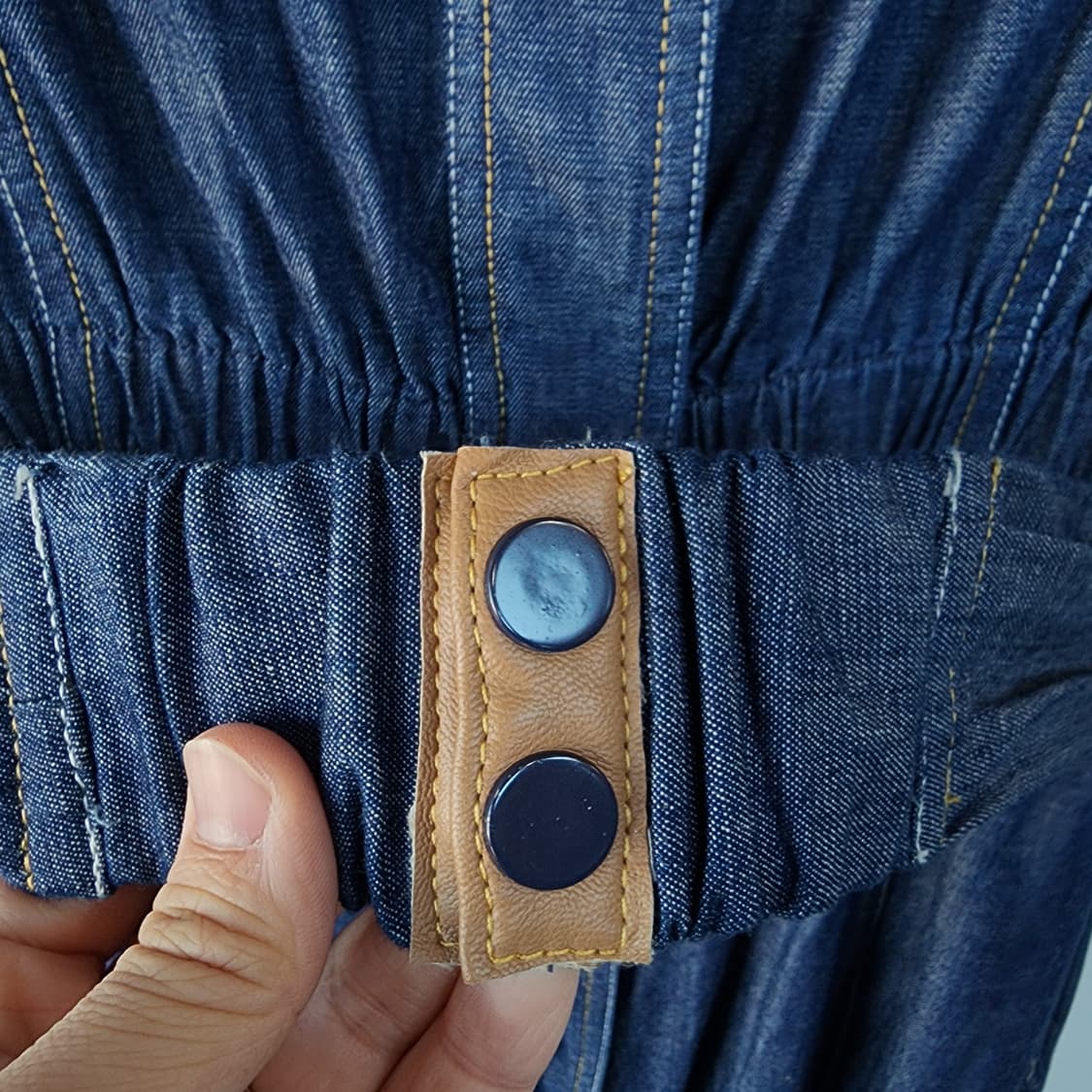 SATIN 데님 벨트 원피스 상품이미지4