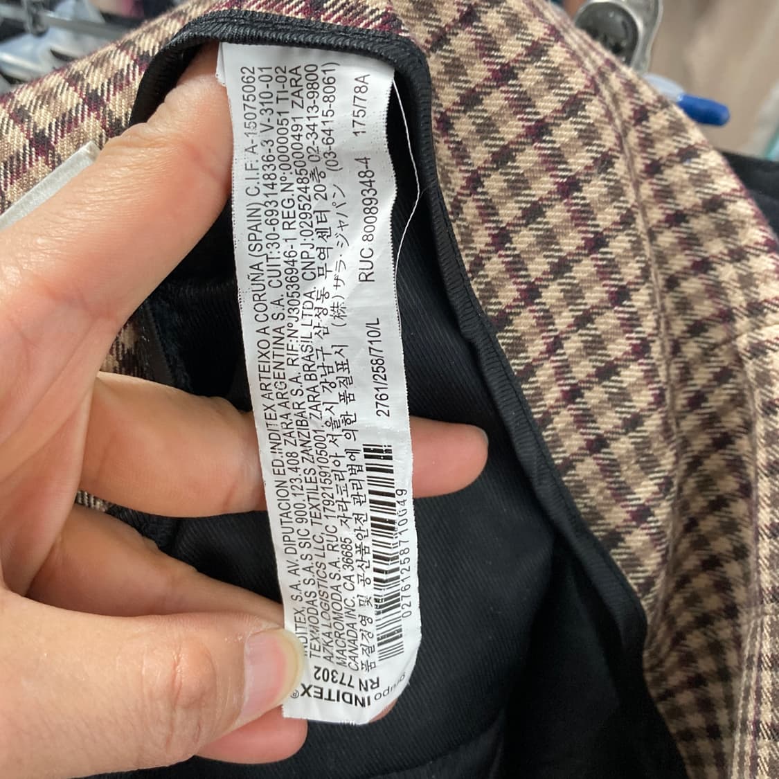 자라 하이웨스트 여성체크팬츠 L  상품이미지5