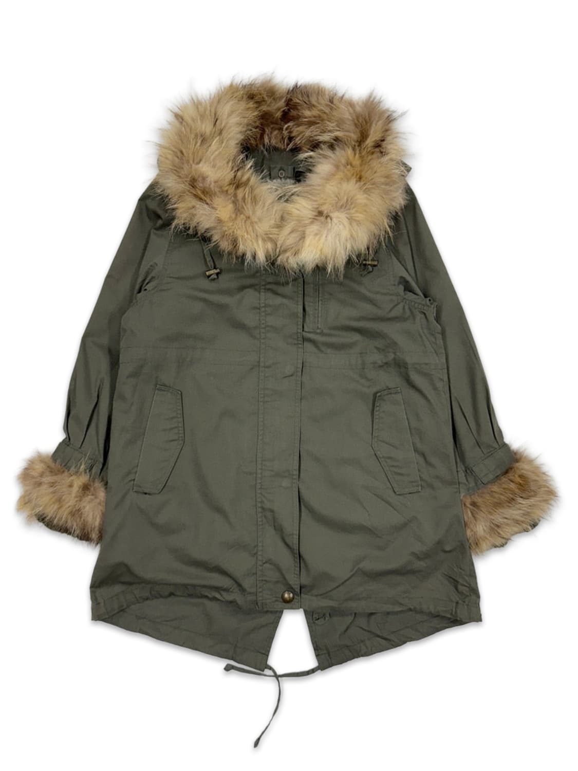 빈티지 JEANASIS 카키 퍼 기모 야상 상품이미지7