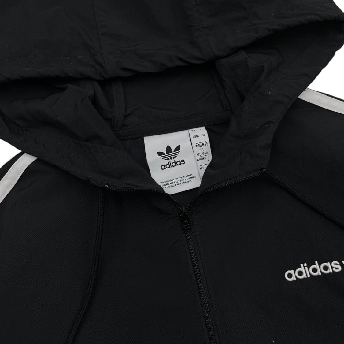 아디다스 화이트라인 블랙 후드 아노락 L 상품이미지6
