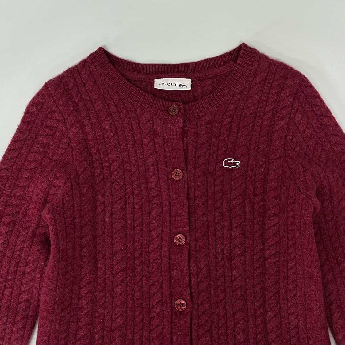 라코스테 로고 케이블 니트 가디건 상품이미지2