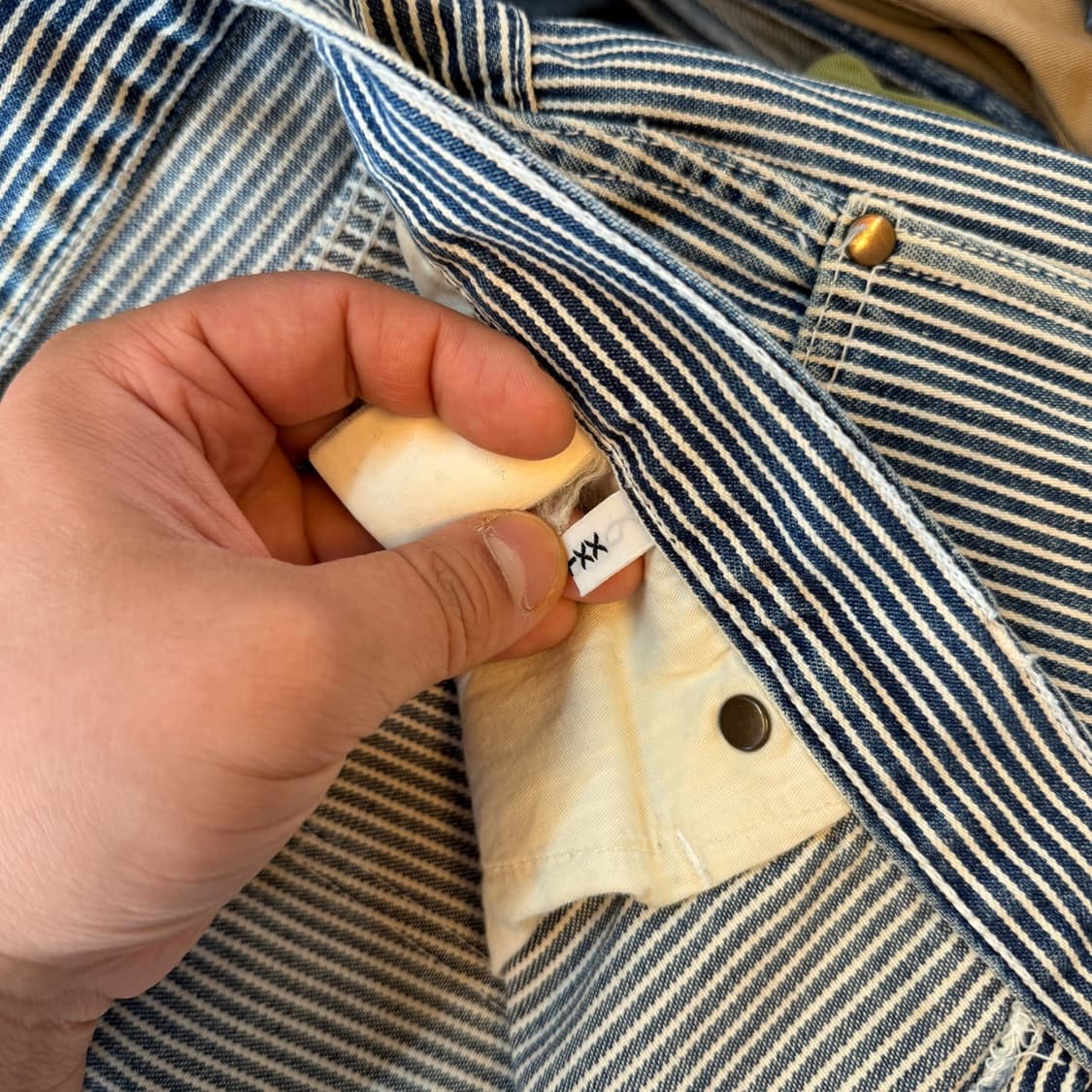 베이프 파이러츠 히코리 워크팬츠 체인스티치 디테일 XXL , 40 41 상품이미지7