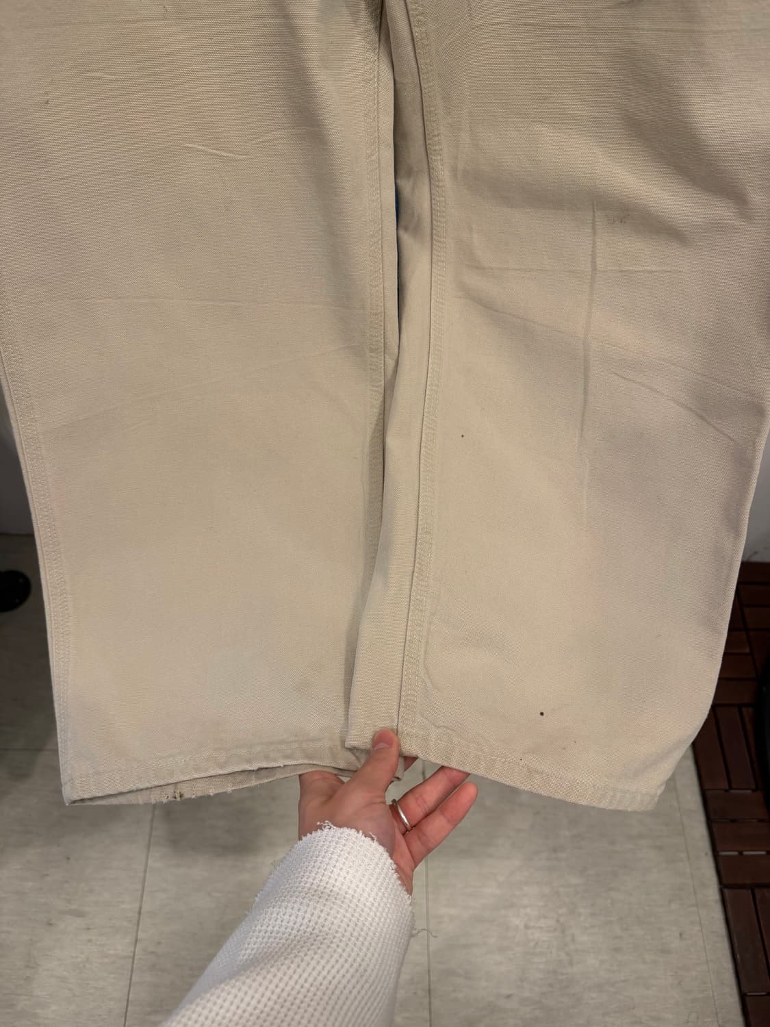 90s Carhartt 칼하트 덕 캔버스 싱글니 카펜터 워크 팬츠 USA 상품이미지4