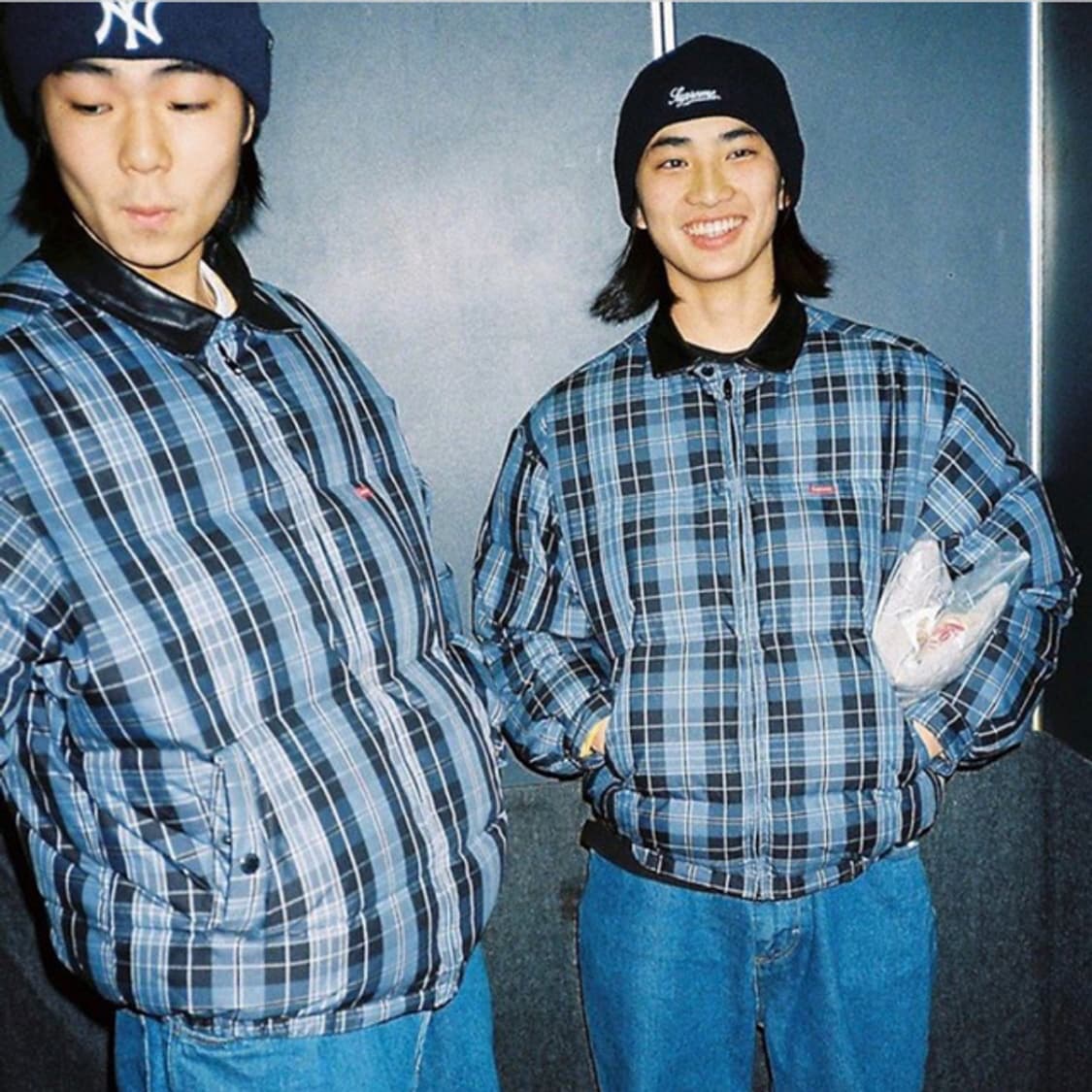 (100)슈프림 레더카라 체크 퍼피 패딩 상품이미지2