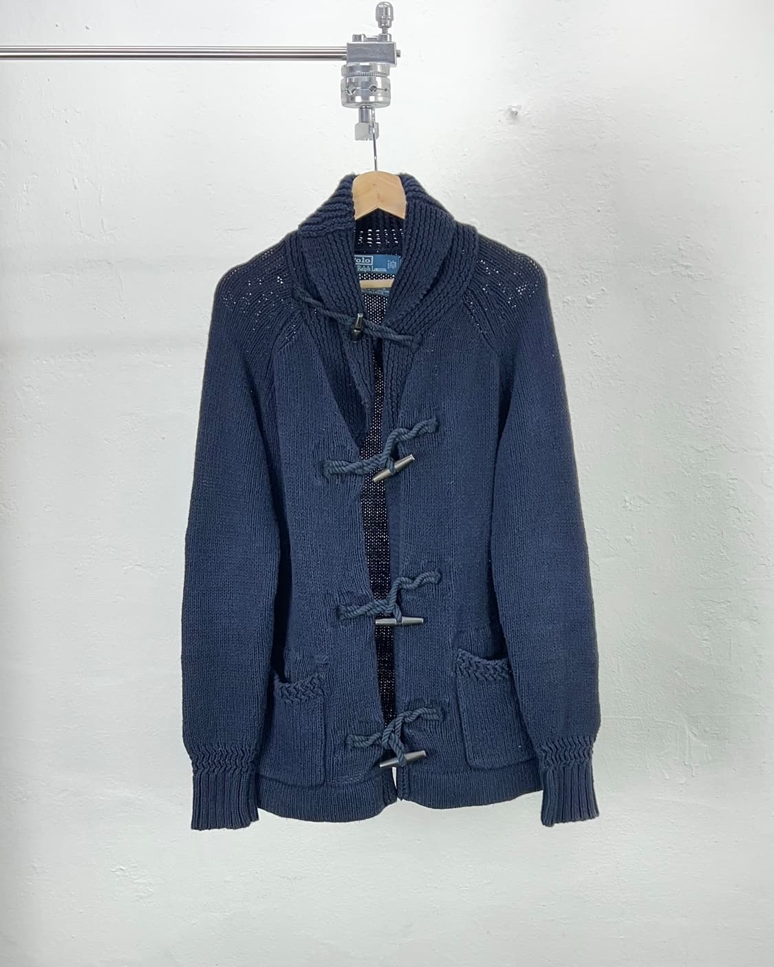 폴로 랄프로렌 네이비 숄카라 토글 리넨 블렌드 니트 가디건 상품이미지1