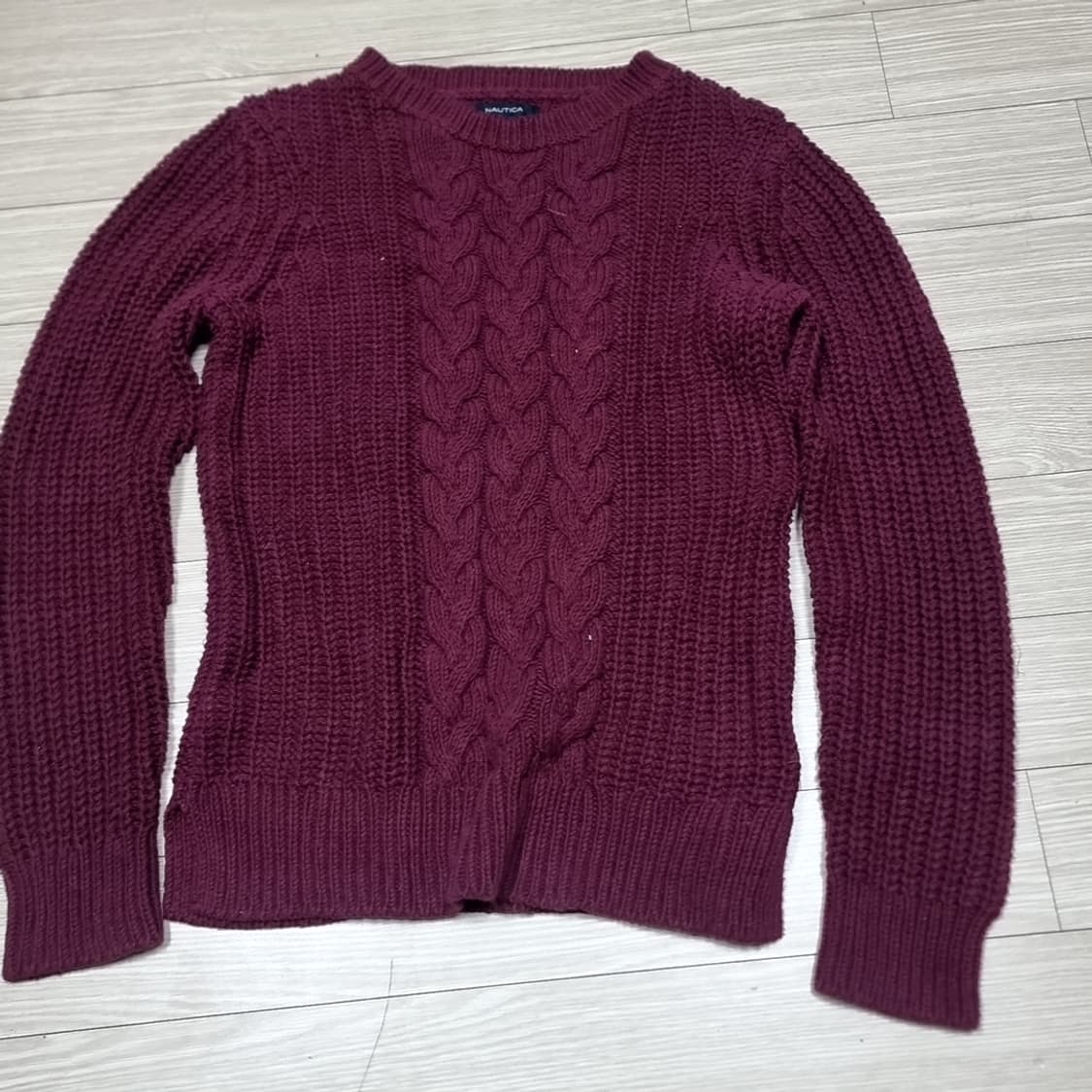 노티카 케이블 니트 스웨터 버건디(m) 상품이미지1