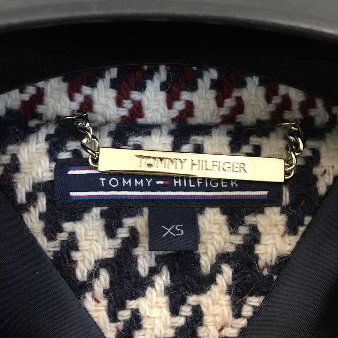 타미힐피거 체크 울 더블코트 XS  상품이미지6