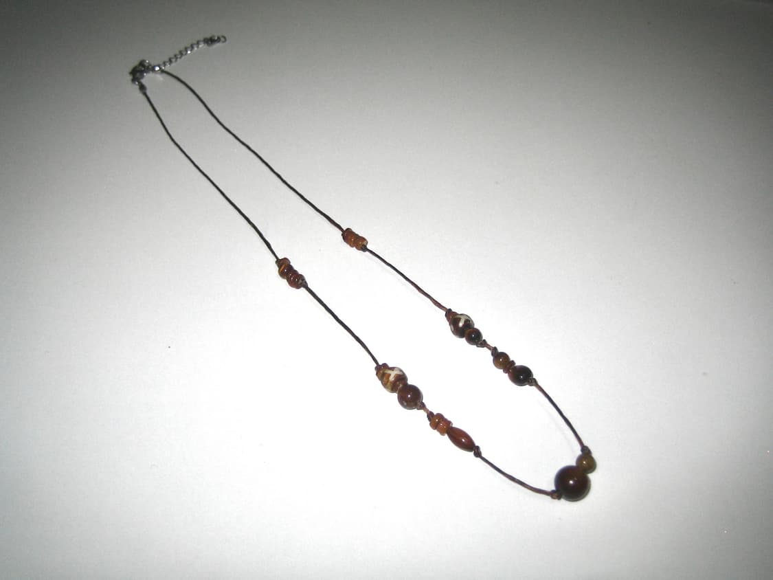 brown syrup necklace 브라운 시럽 끈 비즈 목걸이 상품이미지4