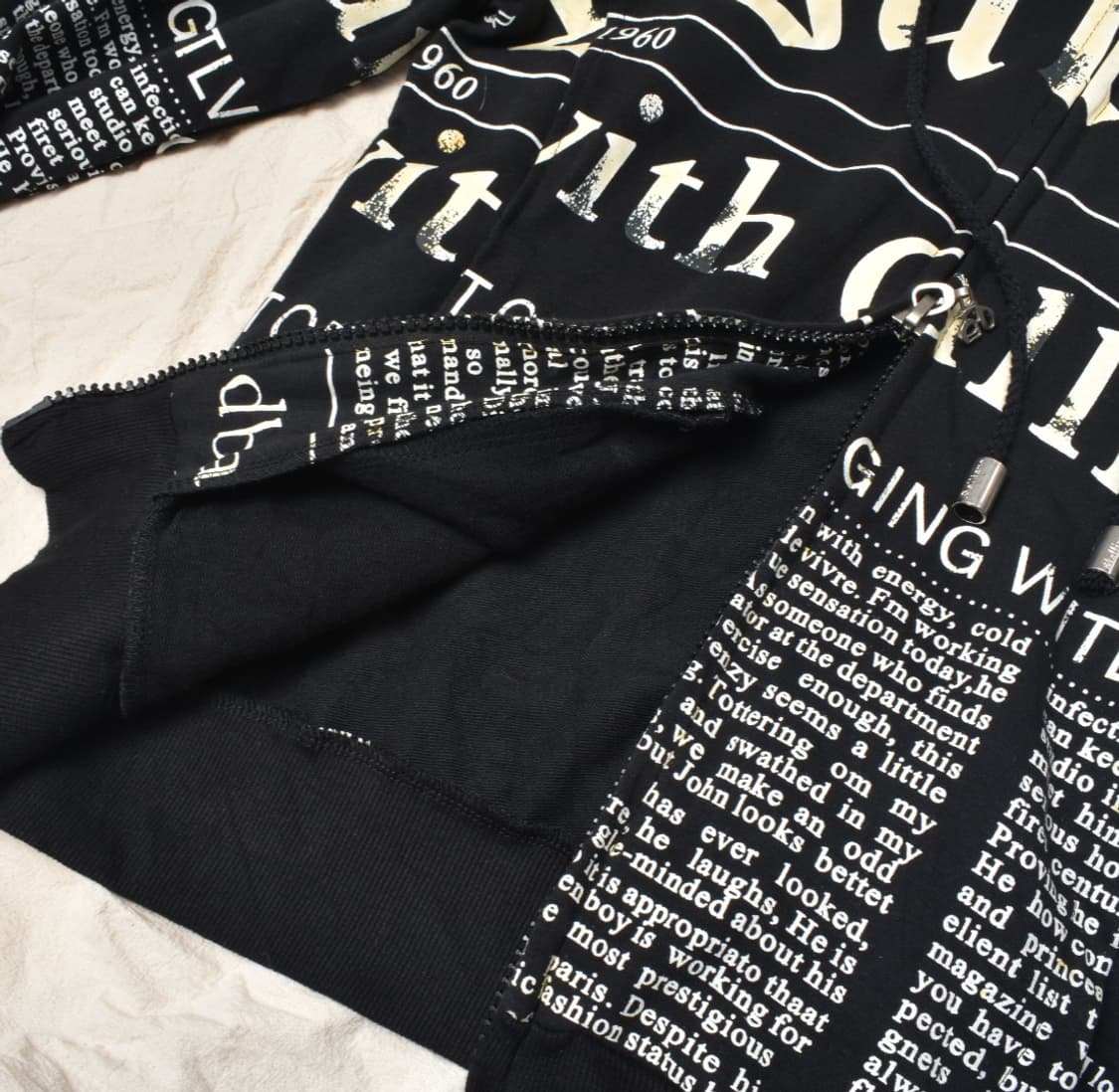 존 갈리아노 뉴스페이퍼 프린팅 후드집업 자켓 L N0721 상품이미지8